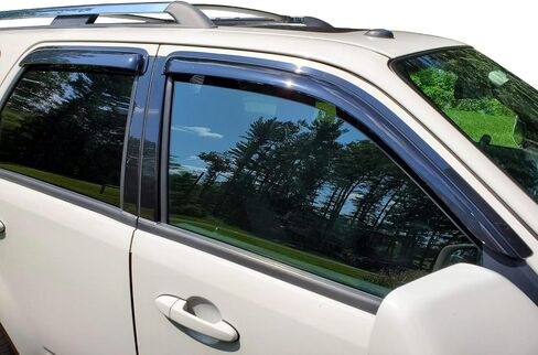 IKON MOTORSPORTS Window Visors Compatible with 2001-2012 Ford Escape, 2008-2011 Mazda Tribute, 2005-2011 Mercury Mariner, Sun Rain Guards Vent Smoke Slim Style 4Pcs in Saudi Arabia