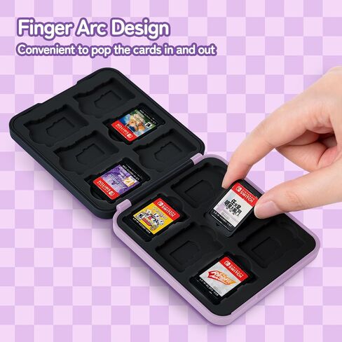 Kuitmor Game Card Case for Switch/OLED/Lite,Portable Switch Game Card Holder,Kawaii 12 Slots Cartridge Case for Switch Game Cards and TF Cards in Saudi Arabia