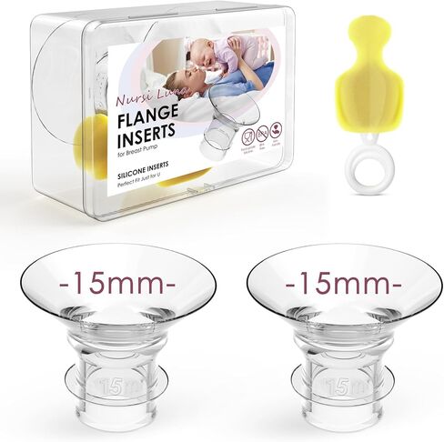 حشوة شفة 17 مم لشفة/درع معظم المضخات 24 مم، مجموعة مقاسات الشفة مع صندوق تخزين، حشوة شفة مضخة الثدي من السيليكون، فرشاة تنظيف، ضخ أساسيات الرضاعة الطبيعية، 4 قطع 17 مم in Kuwait