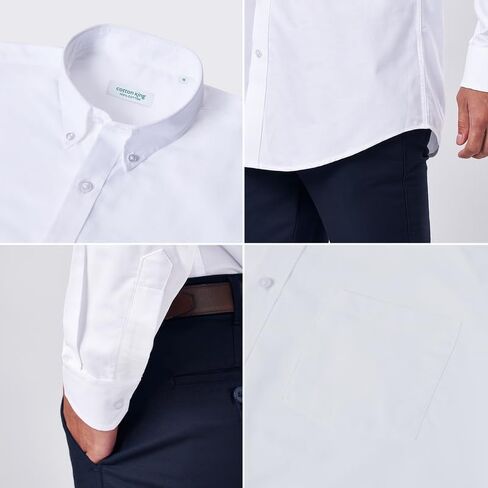 Cotton King Mens Shirts | 100% Cotton Long Sleeve Shirts for Men | Button Down Shirt Men | Oxford Mens Dress Shirt in Saudi Arabia