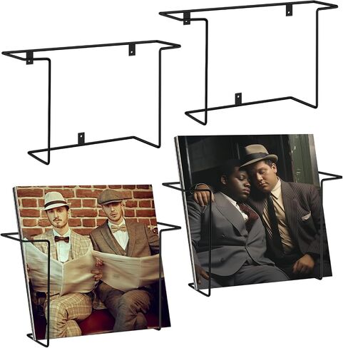 4 PCS VINYL RECROCAL SHELL MOUNT ، تخزين سجل فينيل معدني 12 بوصة ، رفوف عائم ، مناسب لغرفة النوم وغرفة المعيشة (أسود) in Kuwait