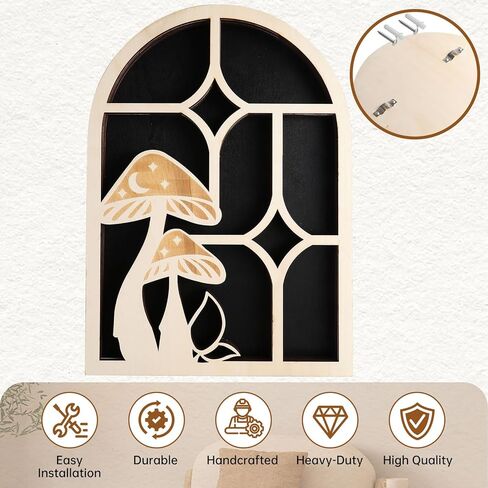 Wooden Crystal Display Shelf Tree of Life Floating Shelf for Rocks, Stones, Crystals, Essential Oils Storage, Wall Mounted Shelf, Gothic Rustic Boho Style Wall Art Decor, 11.8x11.8 inches in Saudi Arabia
