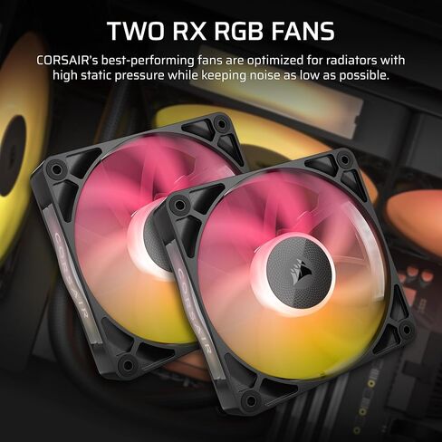 مبرد وحدة المعالجة المركزية السائل CORSAIR iCUE Link Titan 360 RX LCD - 360 مم AIO - ضوضاء منخفضة - محرك تبريد FlowDrive - Intel LGA 1851/1700، AMD AM5/AM4 - 3X RX120 RGB Fans - يتضمن محور نظام iCUE Link - أسود in Saudi Arabia