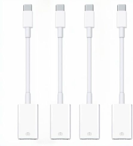 (4-Pack) 2 * USB Male to USBC Female Charge Converter & 2 * USBC Male to USB Female OTG Adapter,for iPhone 16/15/14/13/12 Pro Max Plus,iPad 9/10 Air 5 Mini 6,Car,Samsung S24 S23 S22 Plus Ultra etc. in Kuwait