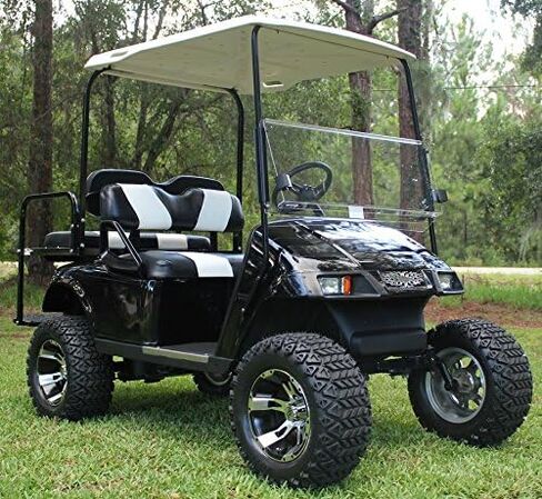 12 "Ruckus Machined/Black Golf Cart Wheels و 23 × 10.5-12 DOT جميع إطارات العربة الجولف التضاريس - مجموعة من 4 in Saudi Arabia