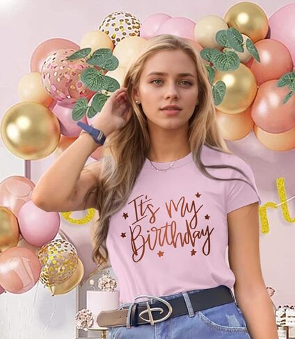 Birthday Shirts for Women Its My Birthday Shirt Cute Graphic Tees Happy Birthday Squad Short Sleeve Casual Gift Tops in Kuwait