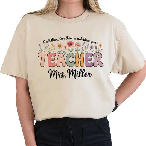 Custom Teacher Shirt, Personalized Teacher Shirt with Name, Back to School for Teachers Gift, Teachers Gift for Women in Kuwait