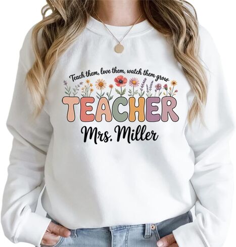 Custom Teacher Shirt, Personalized Teacher Shirt with Name, Back to School for Teachers Gift, Teachers Gift for Women in Kuwait