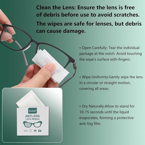 Anti-Fog Lens Wipes,100 Count, Quick-Clean Lens Cloths for Eyeglasses, Goggles, Screens, Portable Individually Wrapped Sheets, Pre-Moistened Cleaning Wipes for Eyeglasses in Saudi Arabia