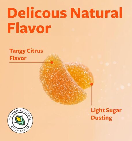 Vegan Vitamin C Gummies for Adults - Immune Support Gummies with Chewable Vitamin C 500mg per Serving for Daily and Seasonal Wellness - High Potency Non-GMO Formula - Orange Flavor (1 Month Supply) in Saudi Arabia
