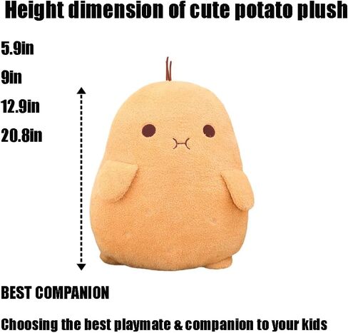 Cute Potato Plush Toy Kawaii Potato Stuffed Doll Soft Stuffed Food Potato Plushie Pillow Toys Doll Kids Gifts (20.8in) in Saudi Arabia