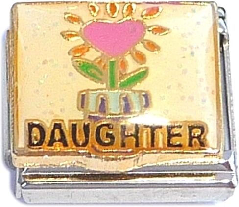 Daughter Flower Heart Love Italian Charm in Saudi Arabia