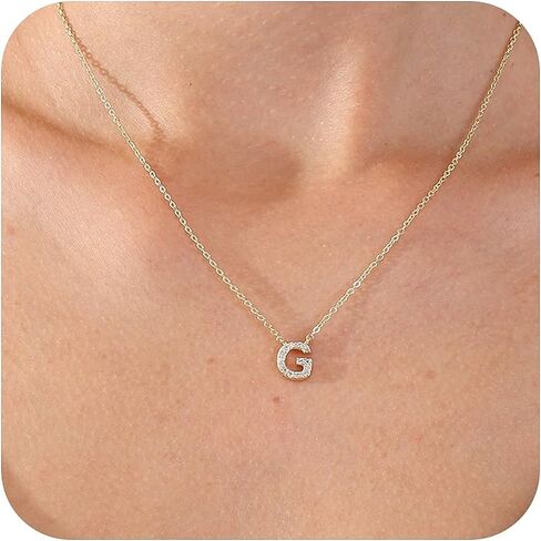 Initial Necklaces for Women, 14K Gold Plated Letter Necklace Dainty Gold Choker Necklaces for Women Trendy Name Necklace Personalized Gold Jewelry in Kuwait