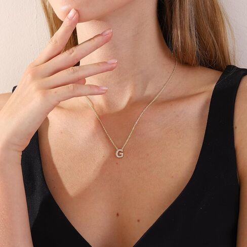 Initial Necklaces for Women, 14K Gold Plated Letter Necklace Dainty Gold Choker Necklaces for Women Trendy Name Necklace Personalized Gold Jewelry in Kuwait