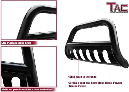 TAC 3 "Bull Bar Black متوافق مع 2017-2023 Honda Ridgeline Pickup Truck Front Bumper Grille Grille Guard Guard Off Off Road Automotive Officorities in Saudi Arabia