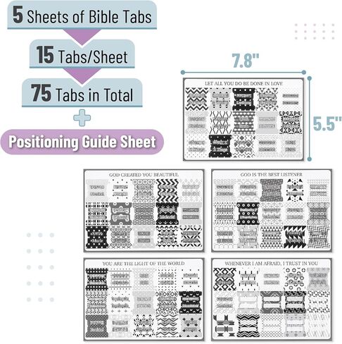 Mr. Pen- Bible Tabs, 75 Tabs, Secret Garden, Laminated Bible Tabs for Women and Men, Bible Tabs for Study Bible, Bible Index Tabs, Bible Book Tabs, Bible Labels Tabs, Mr Pen Bible Tabs in Kuwait