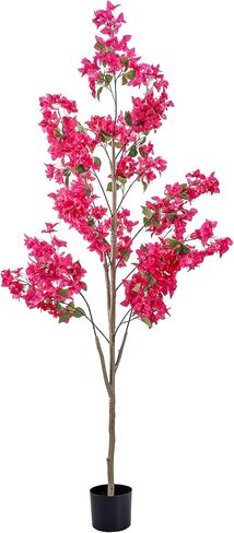 Bougainvillea شجرة اصطناعية لخارجية: 4 أقدام طويلة فوغانفيليا النبات مع الزهور في وعاء البلاستي in Kuwait
