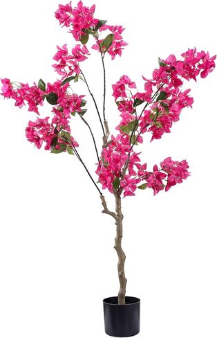 Bougainvillea شجرة اصطناعية لخارجية: 4 أقدام طويلة فوغانفيليا النبات مع الزهور في وعاء البلاستي in Kuwait
