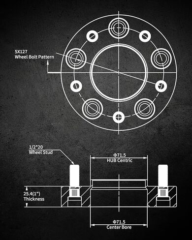 Evil Energy 5x5 فواصل العجلات 1.5 بوصة متوافقة مع Jeep 1999-2010 Grand Cherokee ، 5x127 مم Hubcentric مع Lip 5 Lugs 71.5 مم Bore 1/2x20 ترصيع الأسود in Saudi Arabia