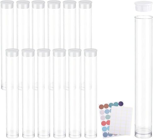 PH PandaHall 20 Pack Clear Plastic Tube 12.9 Inch Long Round Tubes Empty Tube Container with Lid Transparent Storage Tubes Rigid Tube for Incense Sticks Seed Beads Bath Salt Candy Party Favors in Saudi Arabia