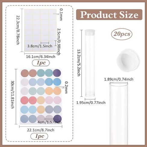 PH PandaHall 20 Pack Clear Plastic Tube 12.9 Inch Long Round Tubes Empty Tube Container with Lid Transparent Storage Tubes Rigid Tube for Incense Sticks Seed Beads Bath Salt Candy Party Favors in Saudi Arabia
