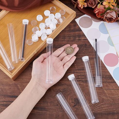 PH PandaHall 20 Pack Clear Plastic Tube 12.9 Inch Long Round Tubes Empty Tube Container with Lid Transparent Storage Tubes Rigid Tube for Incense Sticks Seed Beads Bath Salt Candy Party Favors in Saudi Arabia