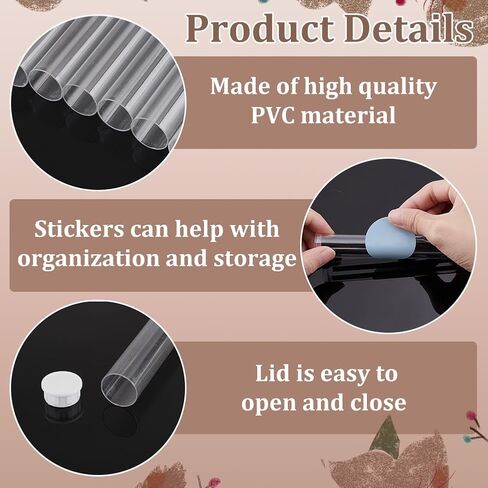 PH PandaHall 20 Pack Clear Plastic Tube 12.9 Inch Long Round Tubes Empty Tube Container with Lid Transparent Storage Tubes Rigid Tube for Incense Sticks Seed Beads Bath Salt Candy Party Favors in Saudi Arabia