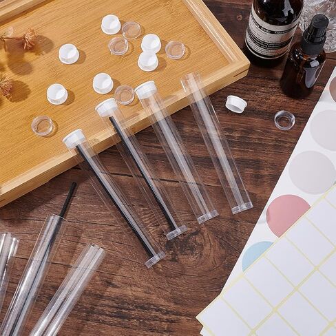 PH PandaHall 20 Pack Clear Plastic Tube 12.9 Inch Long Round Tubes Empty Tube Container with Lid Transparent Storage Tubes Rigid Tube for Incense Sticks Seed Beads Bath Salt Candy Party Favors in Saudi Arabia