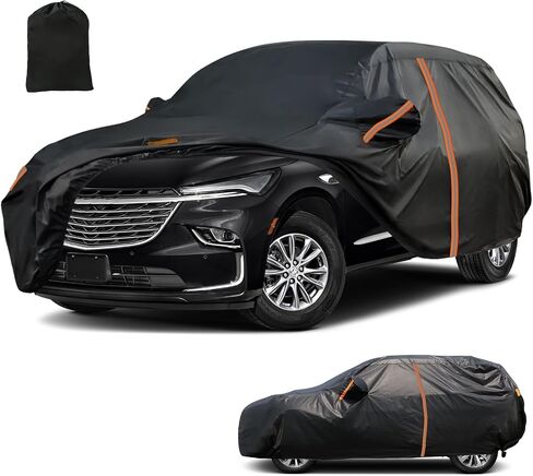 Waterproof SUV Car Cover Custom Fit for Buick Enclave 2008-2024, All Weather Outdoor SUV Car Covers with Zipper Door, Windproof Band and Reflective Strip for Snow Rain Dust Sun UV Protection in Saudi Arabia