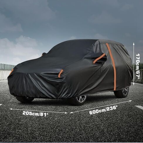 Waterproof SUV Car Cover Custom Fit for Buick Enclave 2008-2024, All Weather Outdoor SUV Car Covers with Zipper Door, Windproof Band and Reflective Strip for Snow Rain Dust Sun UV Protection in Saudi Arabia