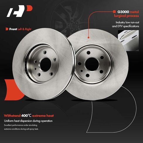 A-Premium 11.81 Inch (300mm) دوارات فرامل القرص الأمامية المتنفيرة المتوافقة مع طرز شيفروليه وبويك المختارة-Encore 2013-2021 ، Trax 2015-2022 ، 1.4L ، 2-PC Set in Saudi Arabia