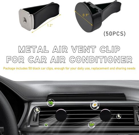 30 PCS Car Metal Air Vent Clips, Auto Perfume Air Outlet Clips Replacement, Air Freshener Clips with Plastic Slot Suitable for Most Vehicle, Universal Car Accessories in Saudi Arabia