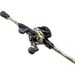 Lew's American Hero Camo Baitcast Reel and Fishing Rod Combo, IM7 Graphite Rod, 5+1 Bearings, 7.5:1 Gear Ratio, One-Piece Graphite Frame, Camo/Black in Kuwait