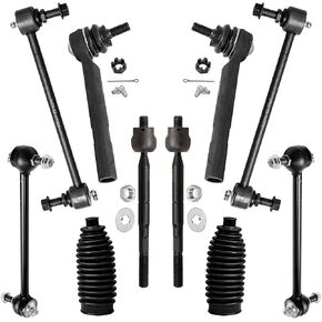 Detroit Axle - 10pc Suspension Kit for 2004-2007 Toyota Highlander Lexus RX330 2007-2009 RX350, 4 Inner & Outer Tie Rod End Links 4 Front Rear Sway Bar End Links 2 Boots Replacement in Saudi Arabia