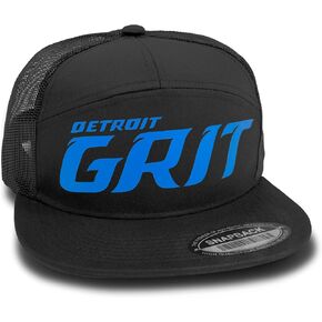 Detroit Grit Workout Cap for Men Classic 7 لوحة ليزر تنفيس قبعة Snapback Hat Mens (أسود) in Kuwait