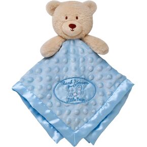 Plush Rattle Baby Snuggle Blanket with Satin, Bear Print, Tan Teddy Bear Toy (14 inch) in Saudi Arabia