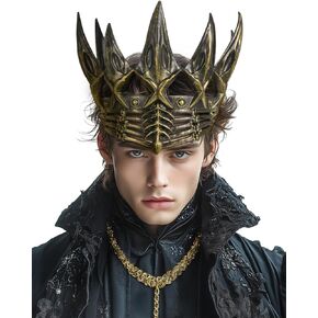 التاج القوطية للرجال هالوين كرو تاج من العصور الوسطى شريرة الملك/ملكة الرأس in Kuwait