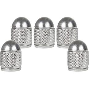 Senzeal 5PCS Aluminum Bullet Style Tire Valve Caps Universal Dust Cap for Trucks Cars Bikes Motorcycles SUVs (Silver) in Saudi Arabia