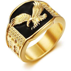 Eagle Ring for men Vulture rings Stainless Steel Hip Hop ring for Men Vintage Animals Rings Iced Out Jewelry Punk Ring Club rings Heavy Metal in Saudi Arabia
