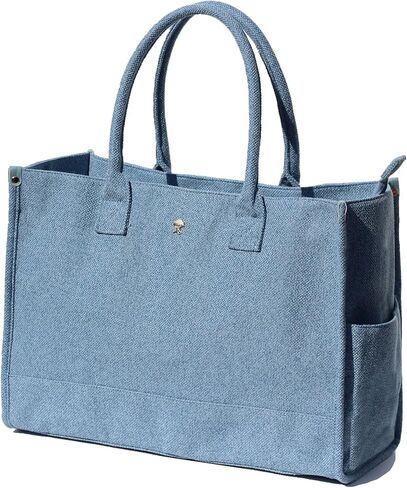 ESVAN Personalized Gifts Canvas Tote Linen Bags Handbags Top Zipper Closure Initial Retro Utility Tote in Kuwait