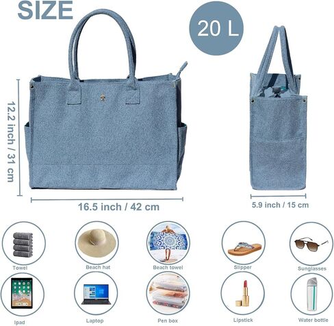 ESVAN Personalized Gifts Canvas Tote Linen Bags Handbags Top Zipper Closure Initial Retro Utility Tote in Kuwait