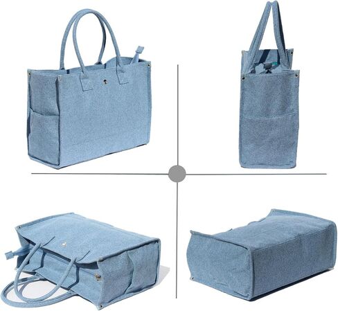 ESVAN Personalized Gifts Canvas Tote Linen Bags Handbags Top Zipper Closure Initial Retro Utility Tote in Kuwait