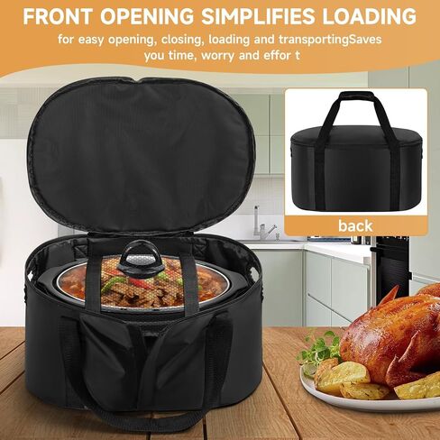 Portable Slow Cooker Travel Bag, Isulated Carrier Case Tote for 4-8 Quart Crock Carrier Compatible with Else Brands, Internal Mesh Net Holds Pot in Place, For Travel, Outdoor, Picnic in Kuwait