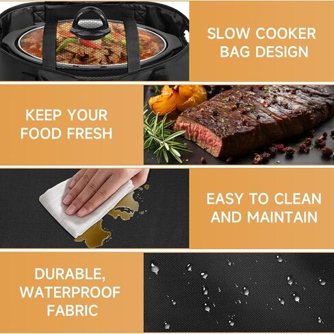 Portable Slow Cooker Travel Bag, Isulated Carrier Case Tote for 4-8 Quart Crock Carrier Compatible with Else Brands, Internal Mesh Net Holds Pot in Place, For Travel, Outdoor, Picnic in Kuwait