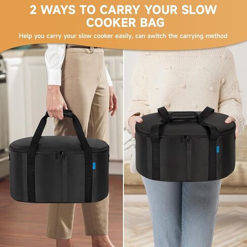 Portable Slow Cooker Travel Bag, Isulated Carrier Case Tote for 4-8 Quart Crock Carrier Compatible with Else Brands, Internal Mesh Net Holds Pot in Place, For Travel, Outdoor, Picnic in Kuwait