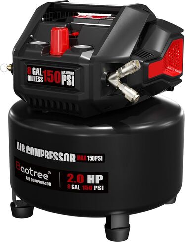 8 Gallon Portable Air compressor, Max 150PSI Oil Free Air Compressor Tank, 2HP Motor 2.8SCFM@90 PSI,3.8SCFM@40PSl Garage Air Compressor for Car Repair, Spray Painting, Woodwork Nailing in Kuwait