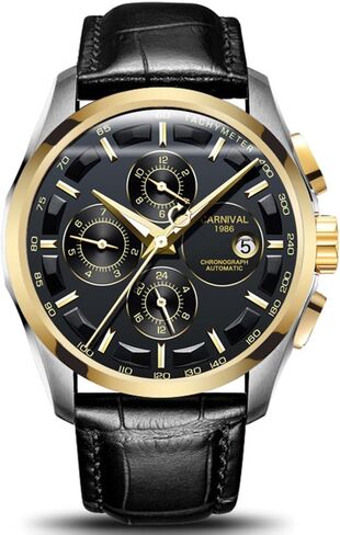 MASTOP Mens Switzerland Automatic Mechanical Watches Leather Men Waterproof Sapphire Watch in Saudi Arabia