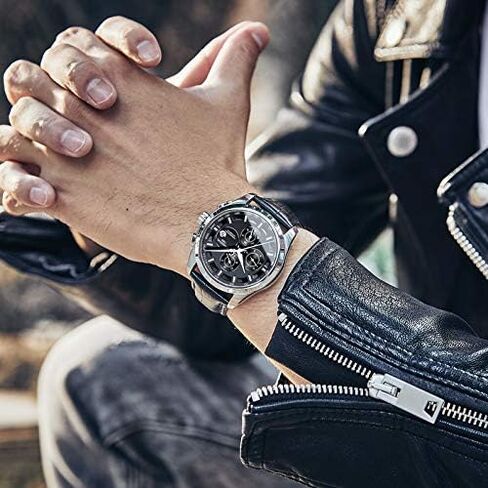 MASTOP Mens Switzerland Automatic Mechanical Watches Leather Men Waterproof Sapphire Watch in Saudi Arabia