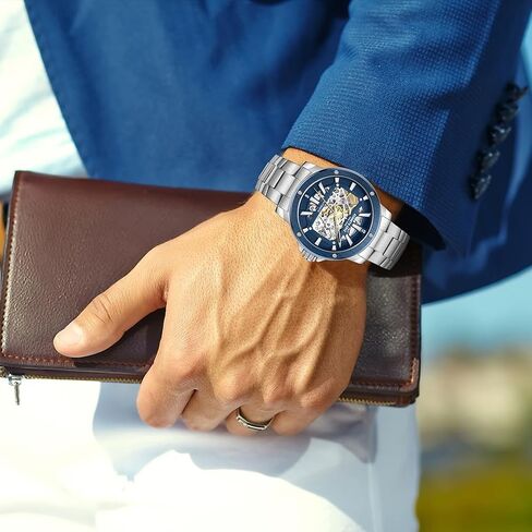 Watch Kenneth Cole New York Men's Watch - الفولاذ المقاوم للصدأ ، أوتوماتيكي ، ومقاوم للماء ، وأنيق ، ووتقة تمثيلية مع هيكل عظمي شفاف للرجال in Saudi Arabia
