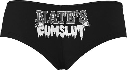 Knaughty Knickers Nates Little Cumslut Nate Personalized Cum Slut Play Black Boyshort Banties مع تصميم البالغين in Saudi Arabia